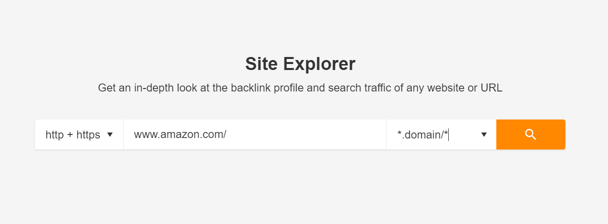 Ahrefs Site Explorer backlink profile for a website