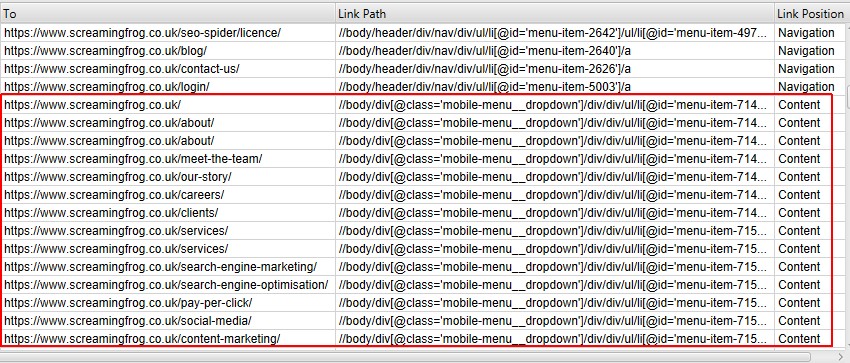 Finding broken links and 404 errors in Screaming Frog