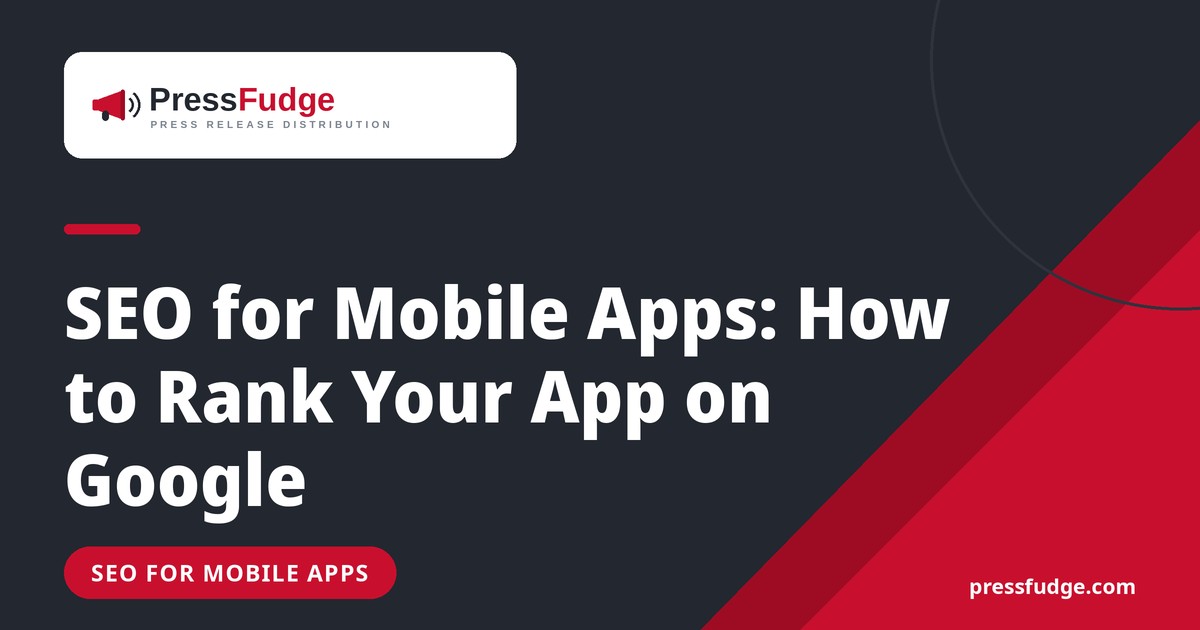 PressFudge cover graphic for the guide SEO for mobile apps